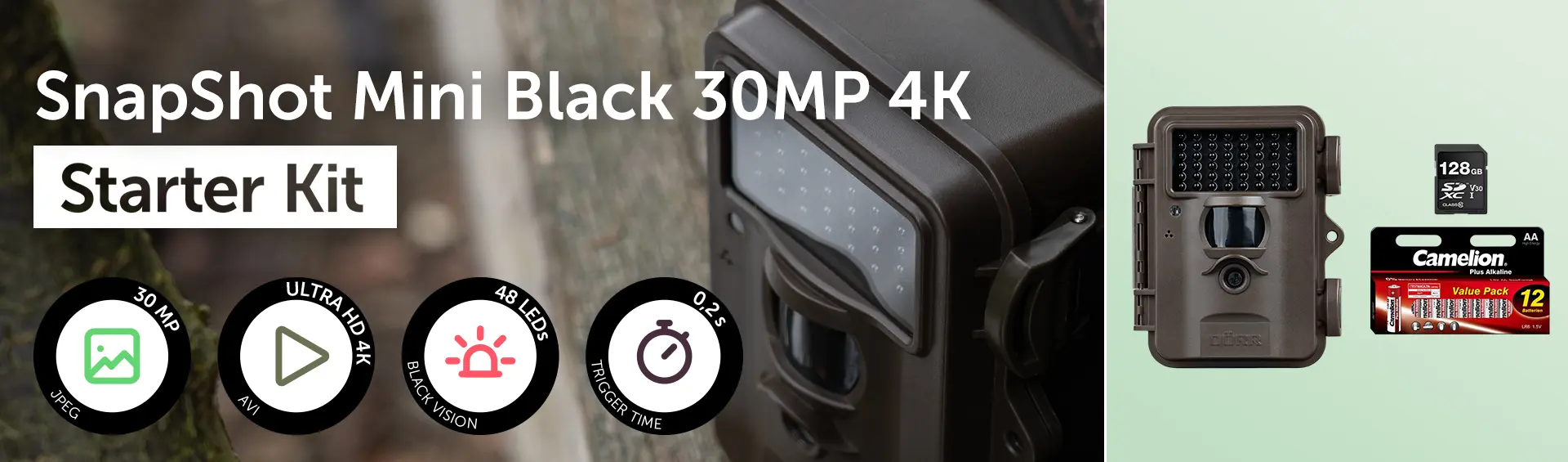 DÖRR SnapShot Mini Black 30MP 4K Starter-Set 128GB